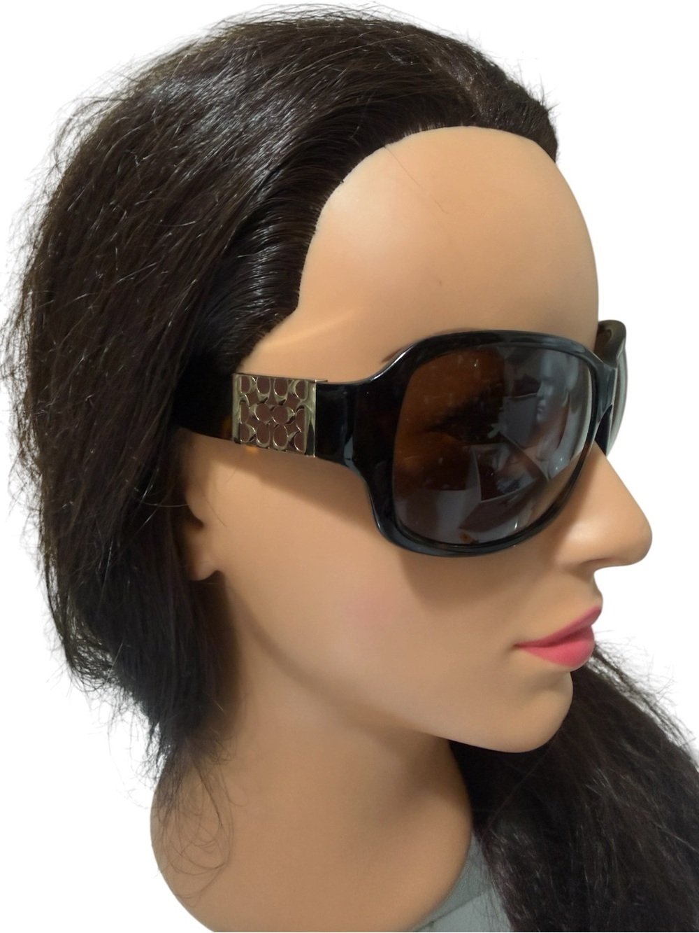 Coach Nina S494Tortoise Sunglasses featuring a dark brown tortoiseshell frame - Picture 4 of 16